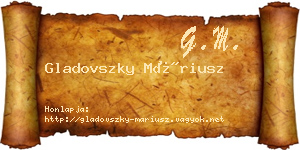 Gladovszky Máriusz névjegykártya